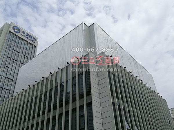 浙江省義烏市移動公司副樓頂三面翻廣告牌案例施工圖片